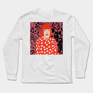 Yayoi Kusama portrait Long Sleeve T-Shirt